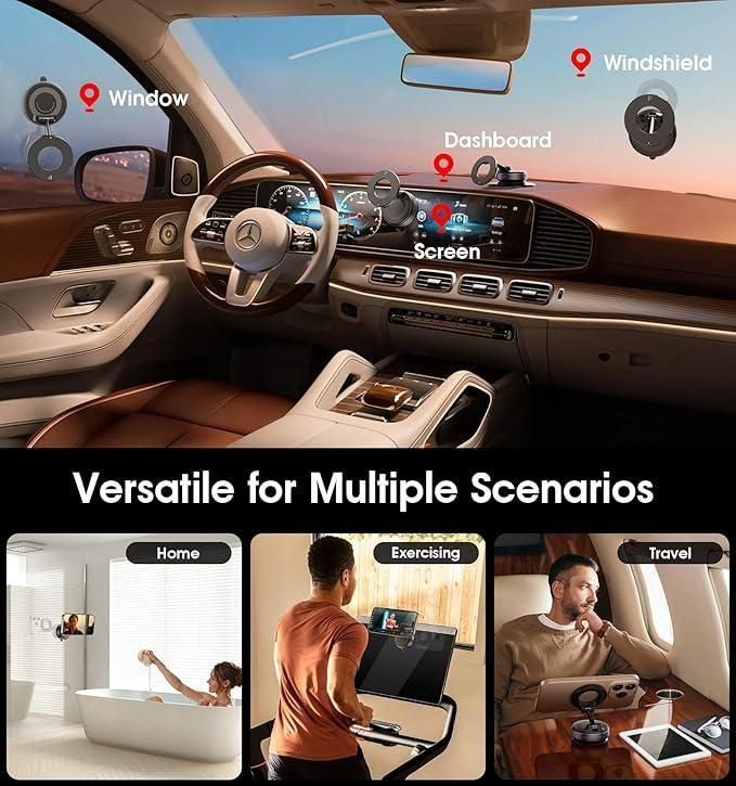 2025 Newest 360° Adjustable Vacuum Magnetic Suction Cup Phone Holder Mount